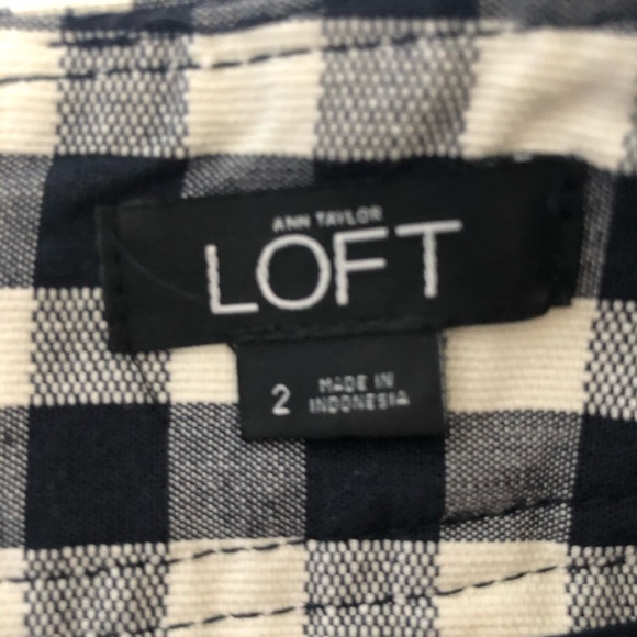 LOFT Nautical High Waist Button Checkered Shorts - Picture 6 of 10